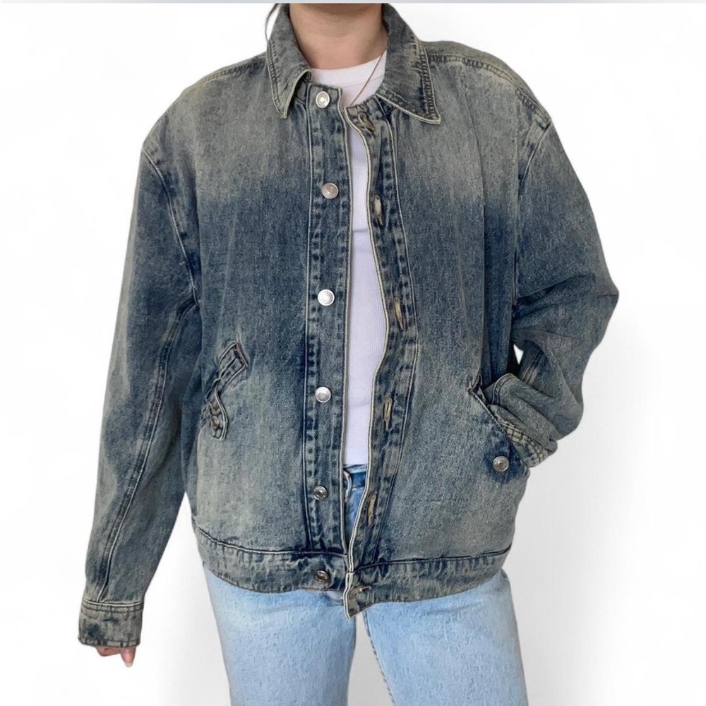 Forever 21 Studded Oversized Denim Chore Trucker Carpenter Jacket ✨